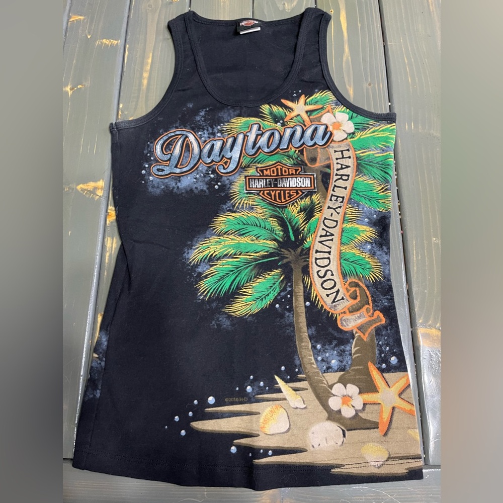 Harley Davidson Black Tank Daytona Beach FL Size SM